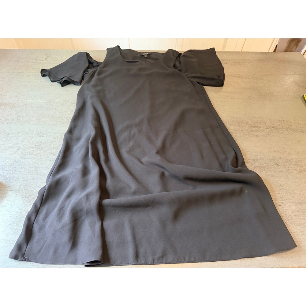 Apt. 9 Womens Black Cold Shoulder Shift Dress Flutter Sleeve Size 10